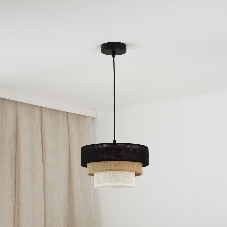 Brilagi - Chandelier on a string ASPEN LUNETA 1xE27/15W/230V d. 25 cm black/beige/creamy