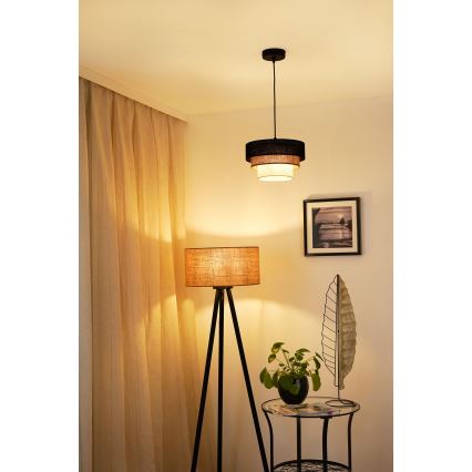 Brilagi - Chandelier on a string ASPEN LUNETA 1xE27/15W/230V d. 25 cm black/beige/creamy