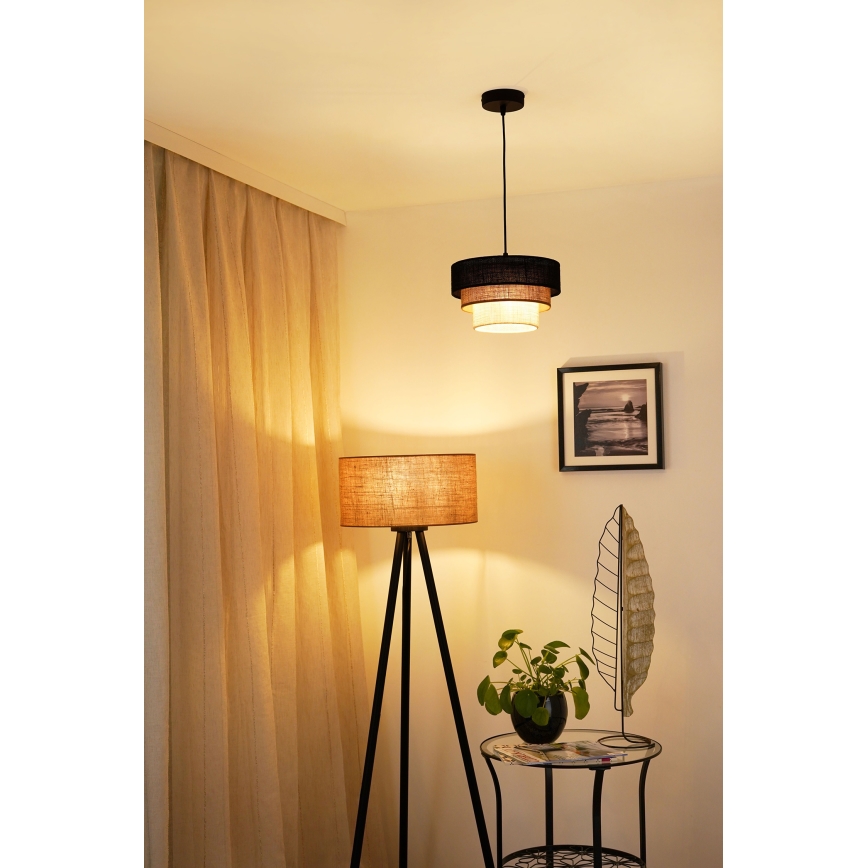 Brilagi - Chandelier on a string ASPEN LUNETA 1xE27/15W/230V d. 25 cm black/beige/creamy