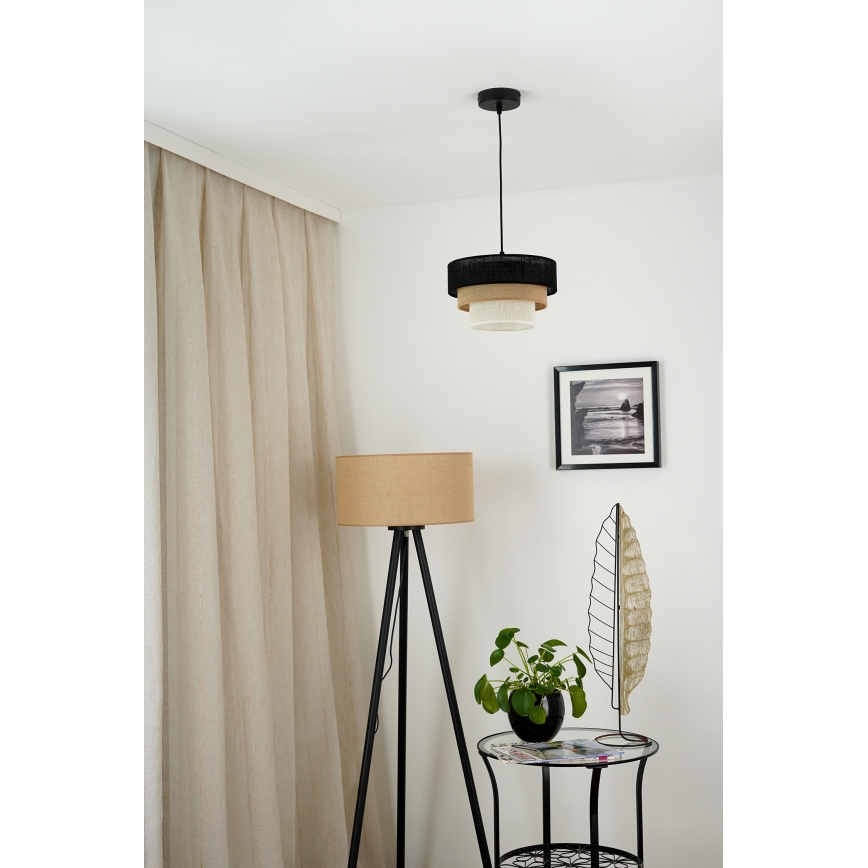 Brilagi - Chandelier on a string ASPEN LUNETA 1xE27/15W/230V d. 25 cm black/beige/creamy