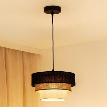 Brilagi - Chandelier on a string ASPEN LUNETA 1xE27/15W/230V d. 25 cm black/beige/creamy