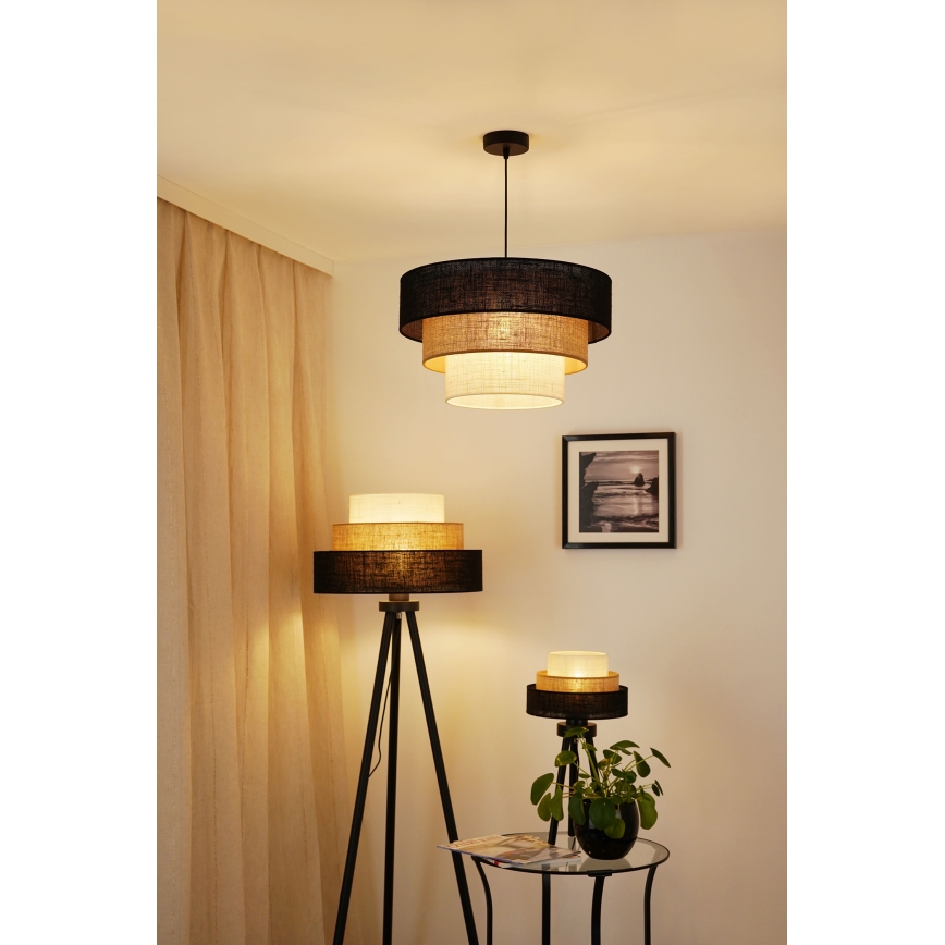 Brilagi - Chandelier on a string ASPEN LUNETA 1xE27/15W/230V d. 45 cm black/beige/creamy