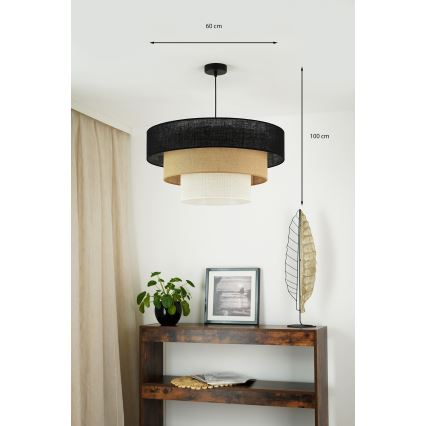 Brilagi - Chandelier on a string ASPEN LUNETA 1xE27/15W/230V d. 60 cm black/beige/creamy