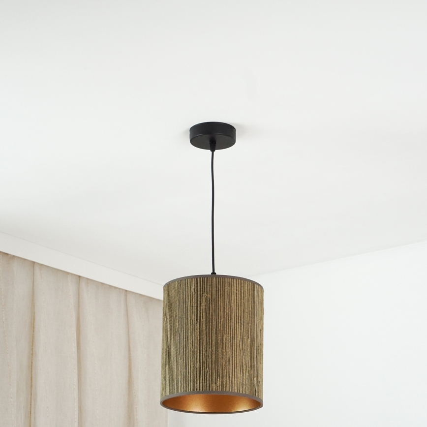 Brilagi - Chandelier on a string BOSTON ROLLER 1xE27/15W/230V d. 21 cm straw brown/gold