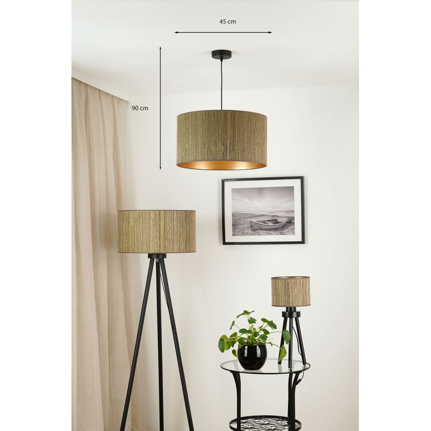 Brilagi - Chandelier on a string BOSTON ROLLER 1xE27/15W/230V d. 45 cm straw brown/gold