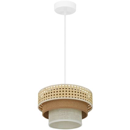 Brilagi - Chandelier on a string CEDAR LUNETA 1xE27/15W/230V d. 25 cm rattan/brown/creamy