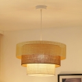 BRILAGI - Chandelier on a string CEDAR LUNETA 1xE27/15W/230V d. 45 cm rattan/brown/creamy
