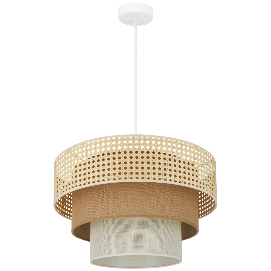 Brilagi - Chandelier on a string CEDAR LUNETA 1xE27/15W/230V d. 45 cm rattan/brown/creamy