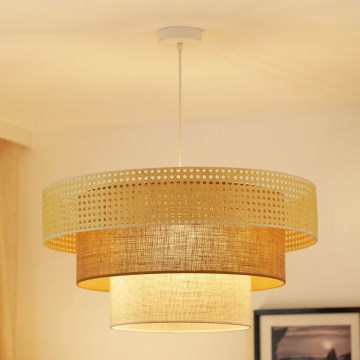 Brilagi - Chandelier on a string CEDAR LUNETA 1xE27/15W/230V d. 60 cm rattan/brown/creamy