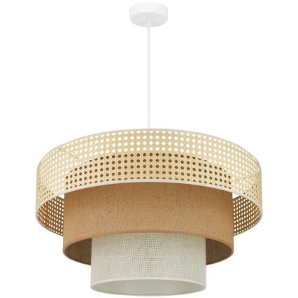Brilagi - Chandelier on a string CEDAR LUNETA 1xE27/15W/230V d. 60 cm rattan/brown/creamy