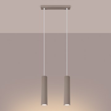Brilagi - Chandelier on a string CRESTO 2xGU10/10W/230V taupe