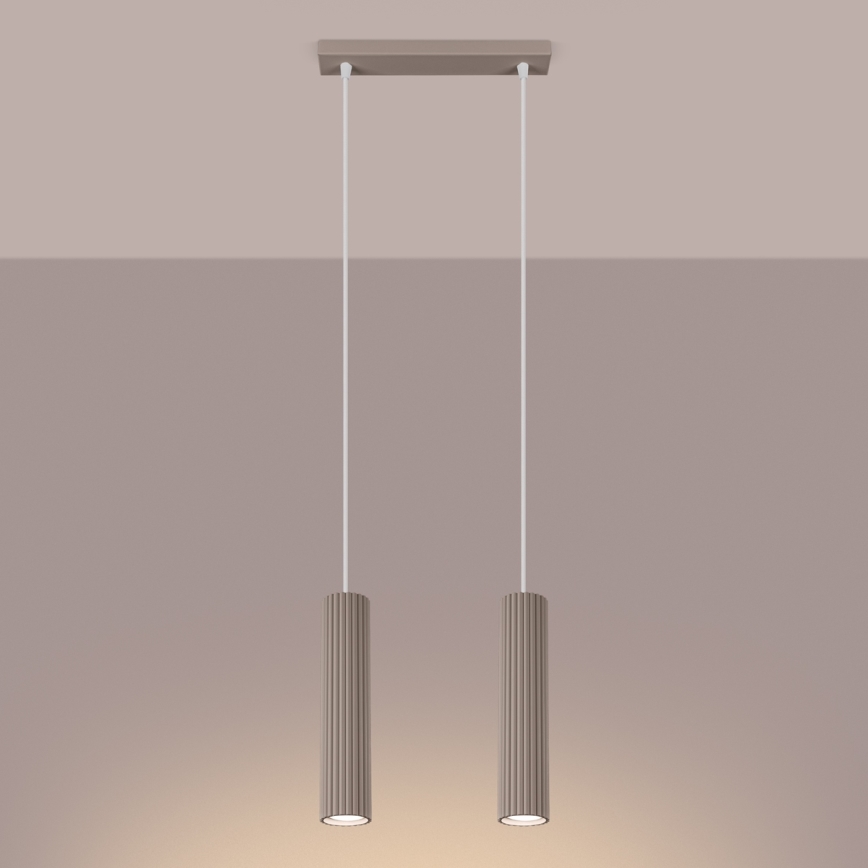 Brilagi - Chandelier on a string CRESTO 2xGU10/10W/230V taupe