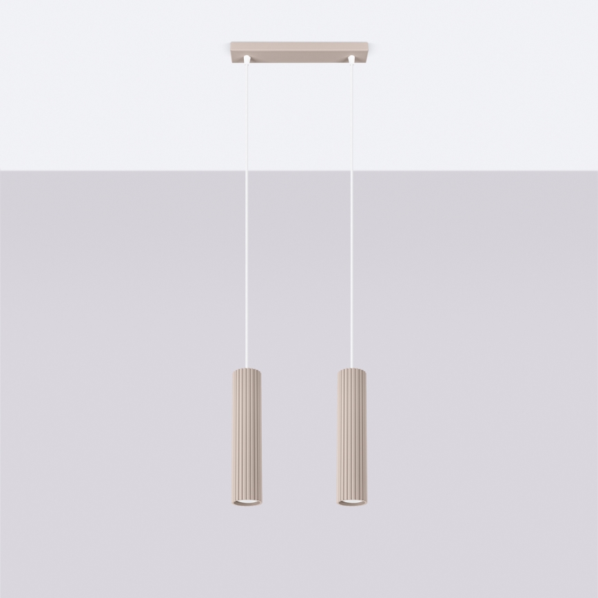 Brilagi - Chandelier on a string CRESTO 2xGU10/10W/230V taupe