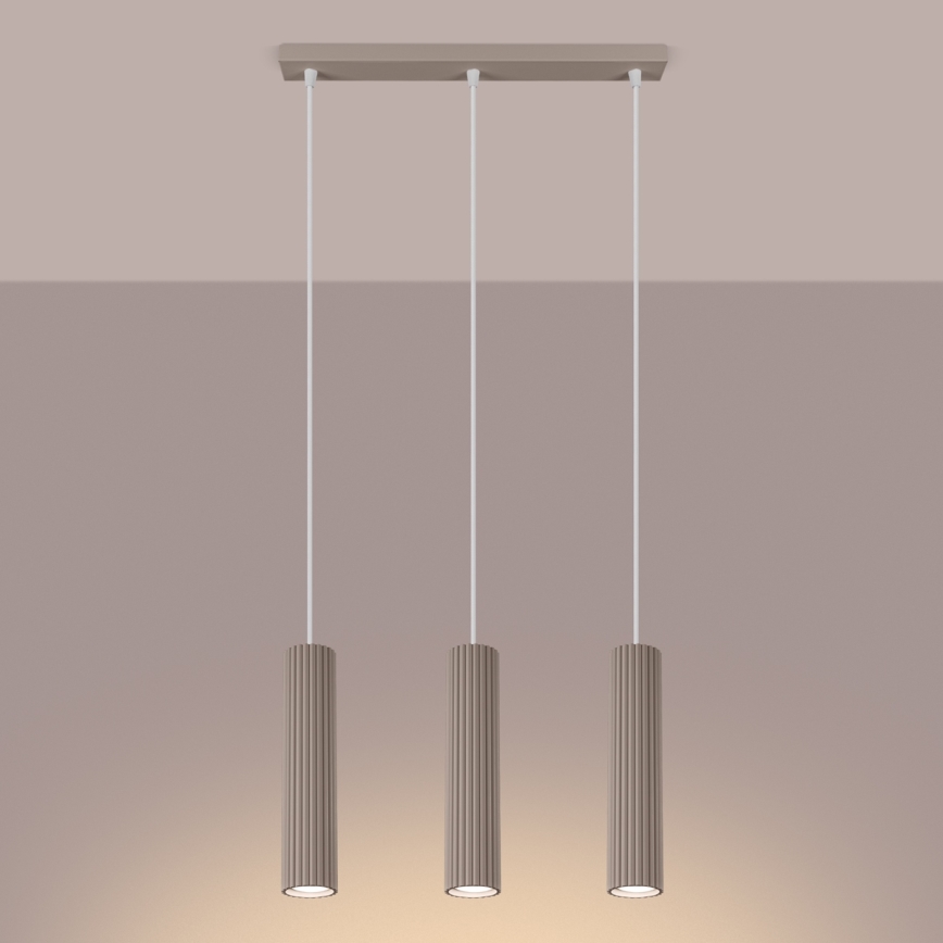 Brilagi - Chandelier on a string CRESTO 3xGU10/10W/230V taupe