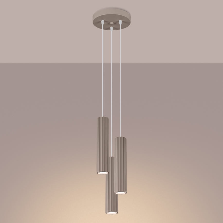 Brilagi - Chandelier on a string CRESTO 3xGU10/10W/230V taupe