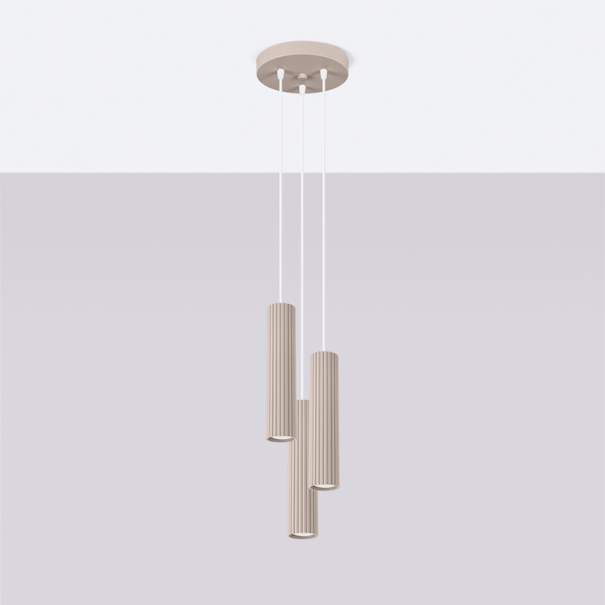 Brilagi - Chandelier on a string CRESTO 3xGU10/10W/230V taupe