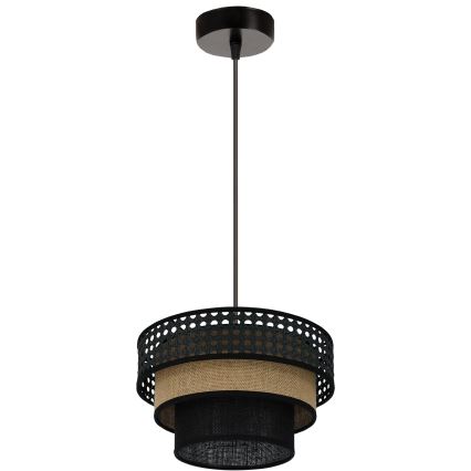 Brilagi - Chandelier on a string DAKOTA LUNETA 1xE27/15W/230V d. 25 cm black/rattan