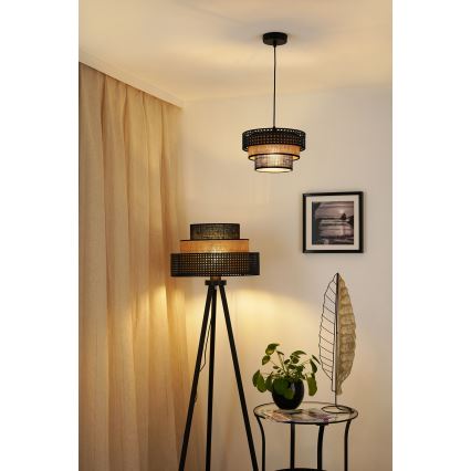 Brilagi - Chandelier on a string DAKOTA LUNETA 1xE27/15W/230V d. 25 cm black/rattan