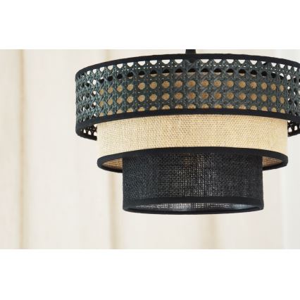 Brilagi - Chandelier on a string DAKOTA LUNETA 1xE27/15W/230V d. 25 cm black/rattan