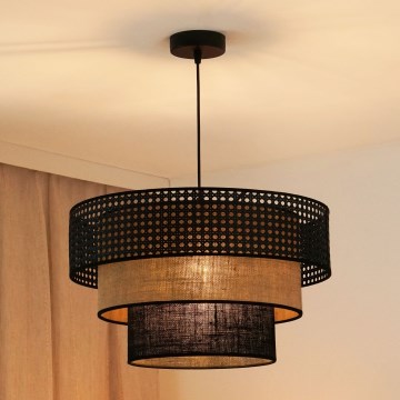 Brilagi - Chandelier on a string DAKOTA LUNETA 1xE27/15W/230V d. 45 cm black/rattan
