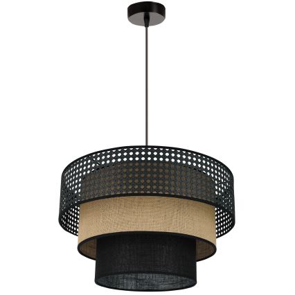 Brilagi - Chandelier on a string DAKOTA LUNETA 1xE27/15W/230V d. 45 cm black/rattan