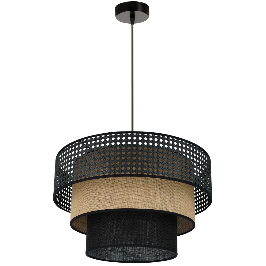 Brilagi - Chandelier on a string DAKOTA LUNETA 1xE27/15W/230V d. 45 cm black/rattan