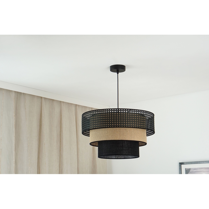Brilagi - Chandelier on a string DAKOTA LUNETA 1xE27/15W/230V d. 45 cm black/rattan