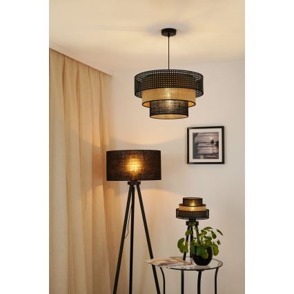 Brilagi - Chandelier on a string DAKOTA LUNETA 1xE27/15W/230V d. 45 cm black/rattan