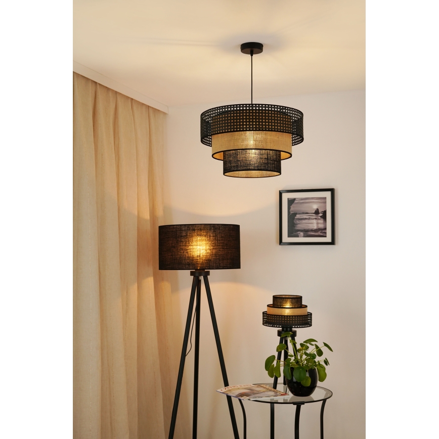 Brilagi - Chandelier on a string DAKOTA LUNETA 1xE27/15W/230V d. 45 cm black/rattan