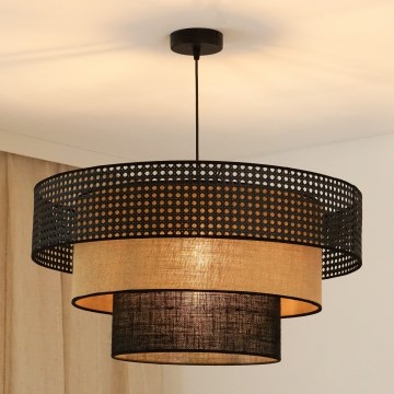 Brilagi - Chandelier on a string DAKOTA LUNETA 1xE27/15W/230V d. 60 cm black/rattan