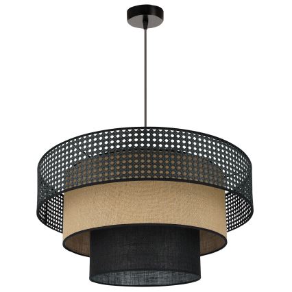 Brilagi - Chandelier on a string DAKOTA LUNETA 1xE27/15W/230V d. 60 cm black/rattan