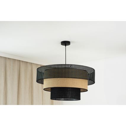 Brilagi - Chandelier on a string DAKOTA LUNETA 1xE27/15W/230V d. 60 cm black/rattan