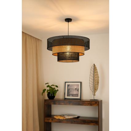 Brilagi - Chandelier on a string DAKOTA LUNETA 1xE27/15W/230V d. 60 cm black/rattan