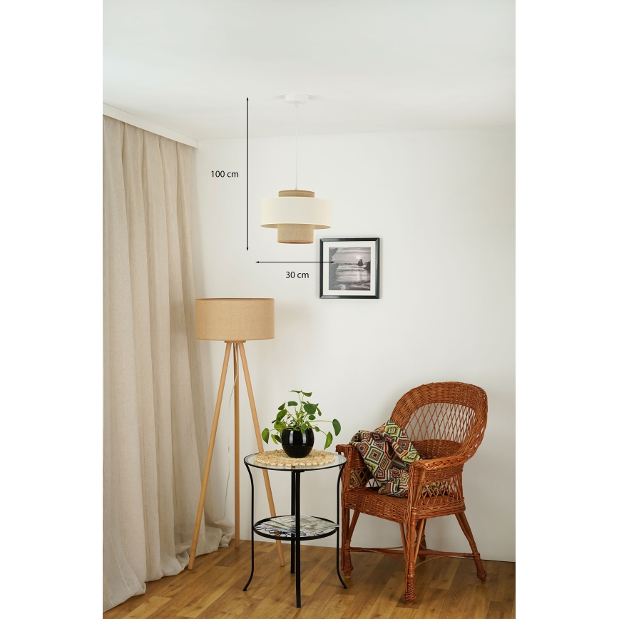 Brilagi - Chandelier on a string DALLAS 1xE27/15W/230V d. 30 cm brown/creamy/white