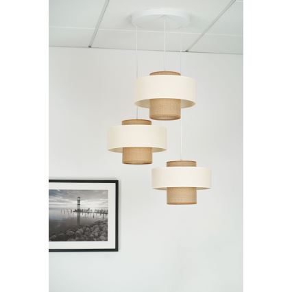 Brilagi - Chandelier on a string DALLAS 3xE27/15W/230V brown/creamy/white