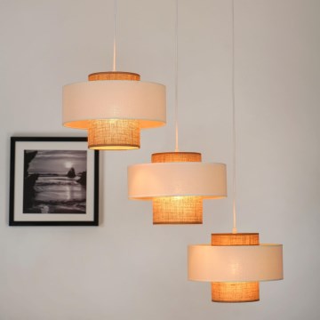 Brilagi - Chandelier on a string DALLAS 3xE27/15W/230V brown/creamy/white