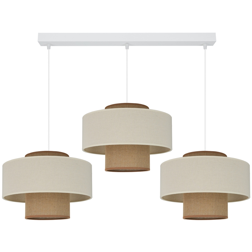Brilagi - Chandelier on a string DALLAS 3xE27/15W/230V brown/creamy/white