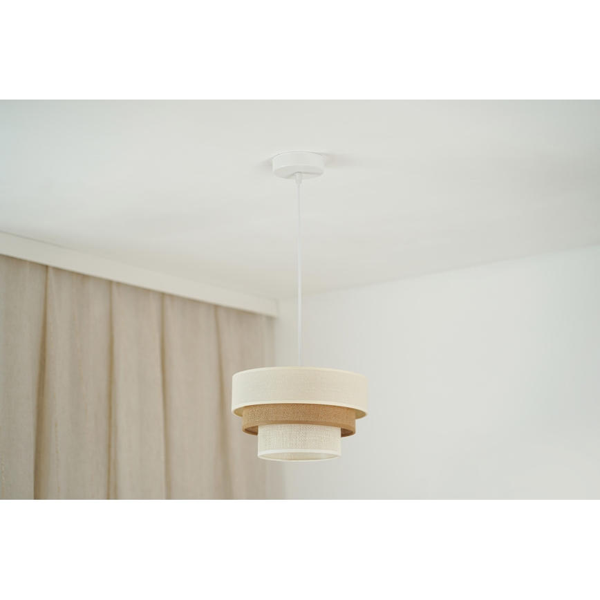 Brilagi - Chandelier on a string DENVER LUNETA 1xE27/15W/230V d. 25 cm beige/brown/creamy