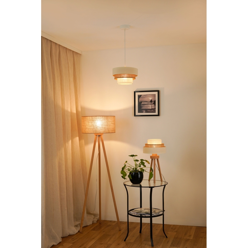 Brilagi - Chandelier on a string DENVER LUNETA 1xE27/15W/230V d. 25 cm beige/brown/creamy