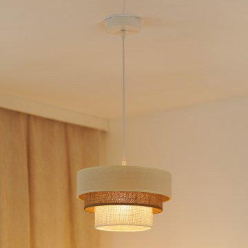 Brilagi - Chandelier on a string DENVER LUNETA 1xE27/15W/230V d. 25 cm beige/brown/creamy