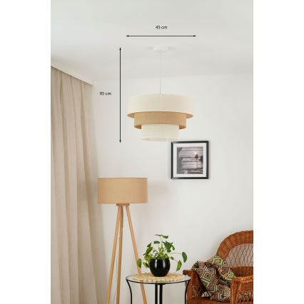 Brilagi - Chandelier on a string DENVER LUNETA 1xE27/15W/230V d. 45 cm beige/brown/creamy