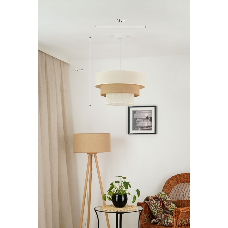 Brilagi - Chandelier on a string DENVER LUNETA 1xE27/15W/230V d. 45 cm beige/brown/creamy