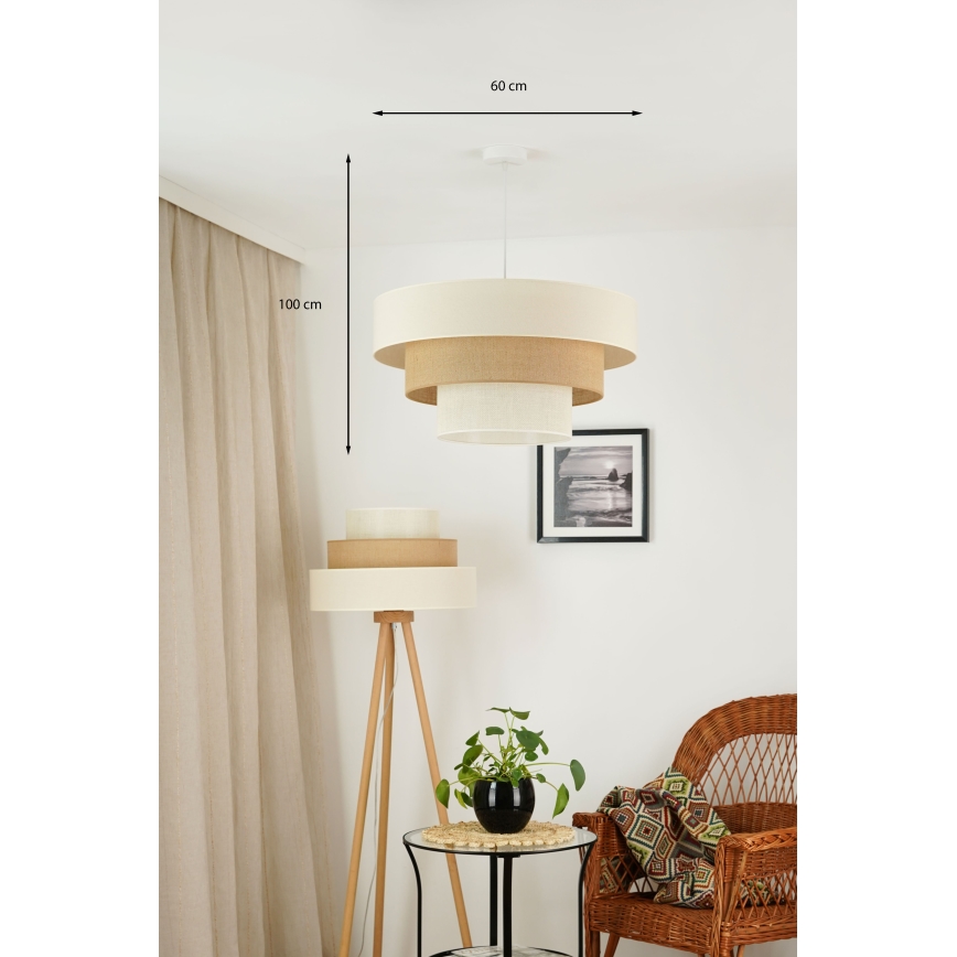 Brilagi - Chandelier on a string DENVER LUNETA 1xE27/15W/230V d. 60 cm beige/brown/creamy