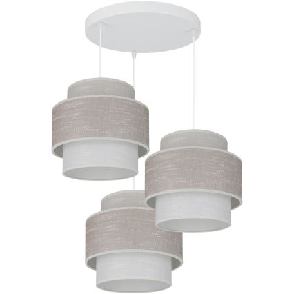 Brilagi - Chandelier on a string DOVER SPACE 3xE27/15W/230V grey/creamy