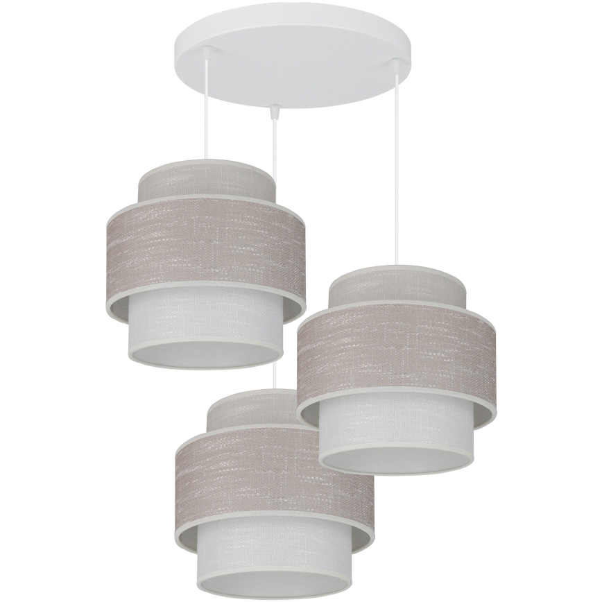 Brilagi - Chandelier on a string DOVER SPACE 3xE27/15W/230V grey/creamy