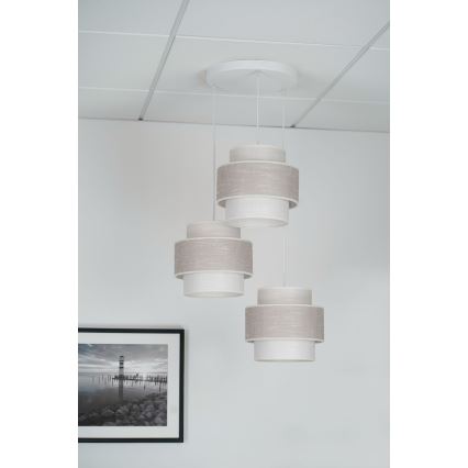 Brilagi - Chandelier on a string DOVER SPACE 3xE27/15W/230V grey/creamy