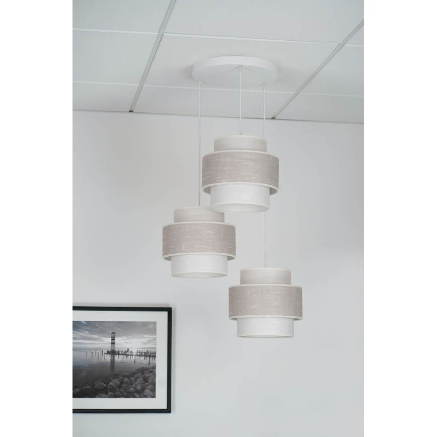 Brilagi - Chandelier on a string DOVER SPACE 3xE27/15W/230V grey/creamy