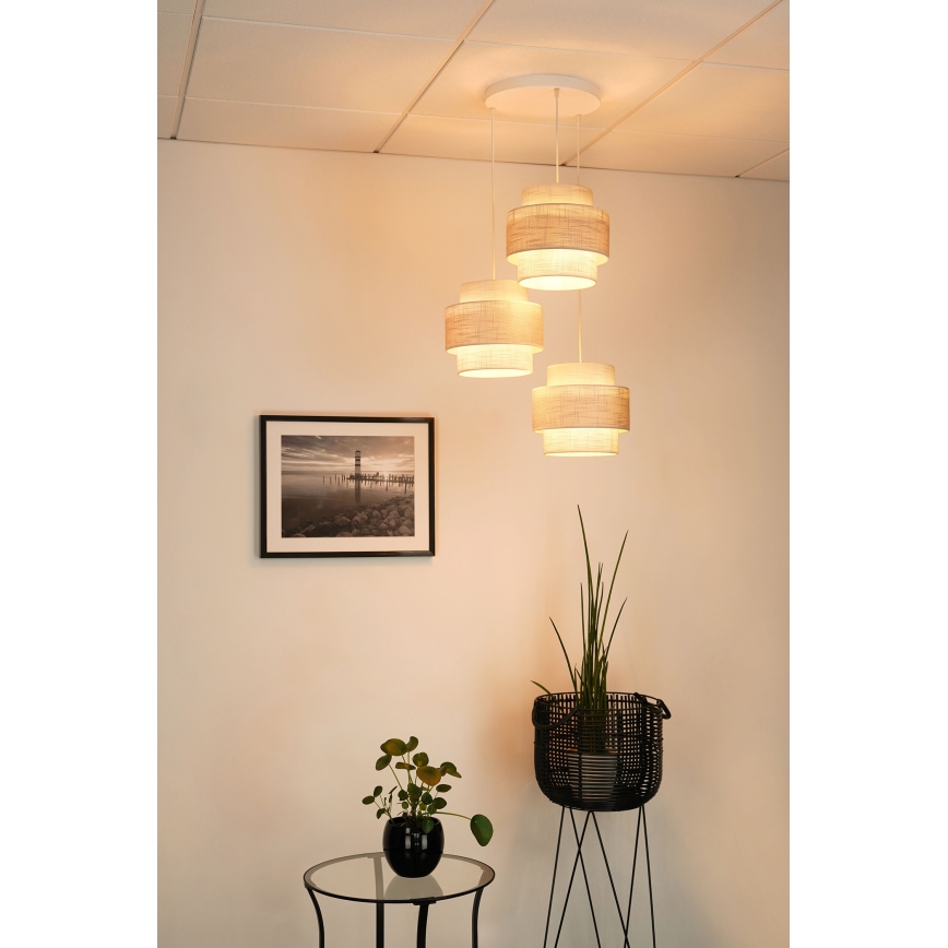 Brilagi - Chandelier on a string DOVER SPACE 3xE27/15W/230V grey/creamy