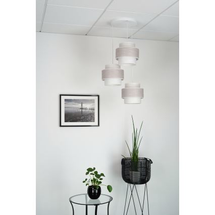 Brilagi - Chandelier on a string DOVER SPACE 3xE27/15W/230V grey/creamy