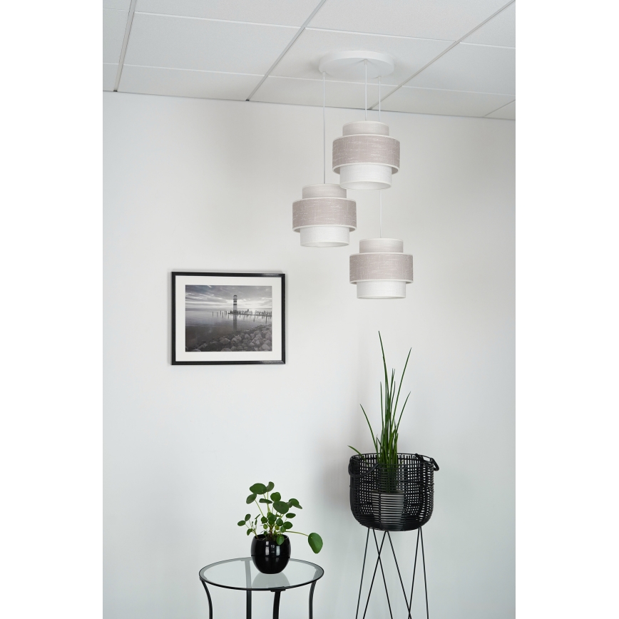 Brilagi - Chandelier on a string DOVER SPACE 3xE27/15W/230V grey/creamy